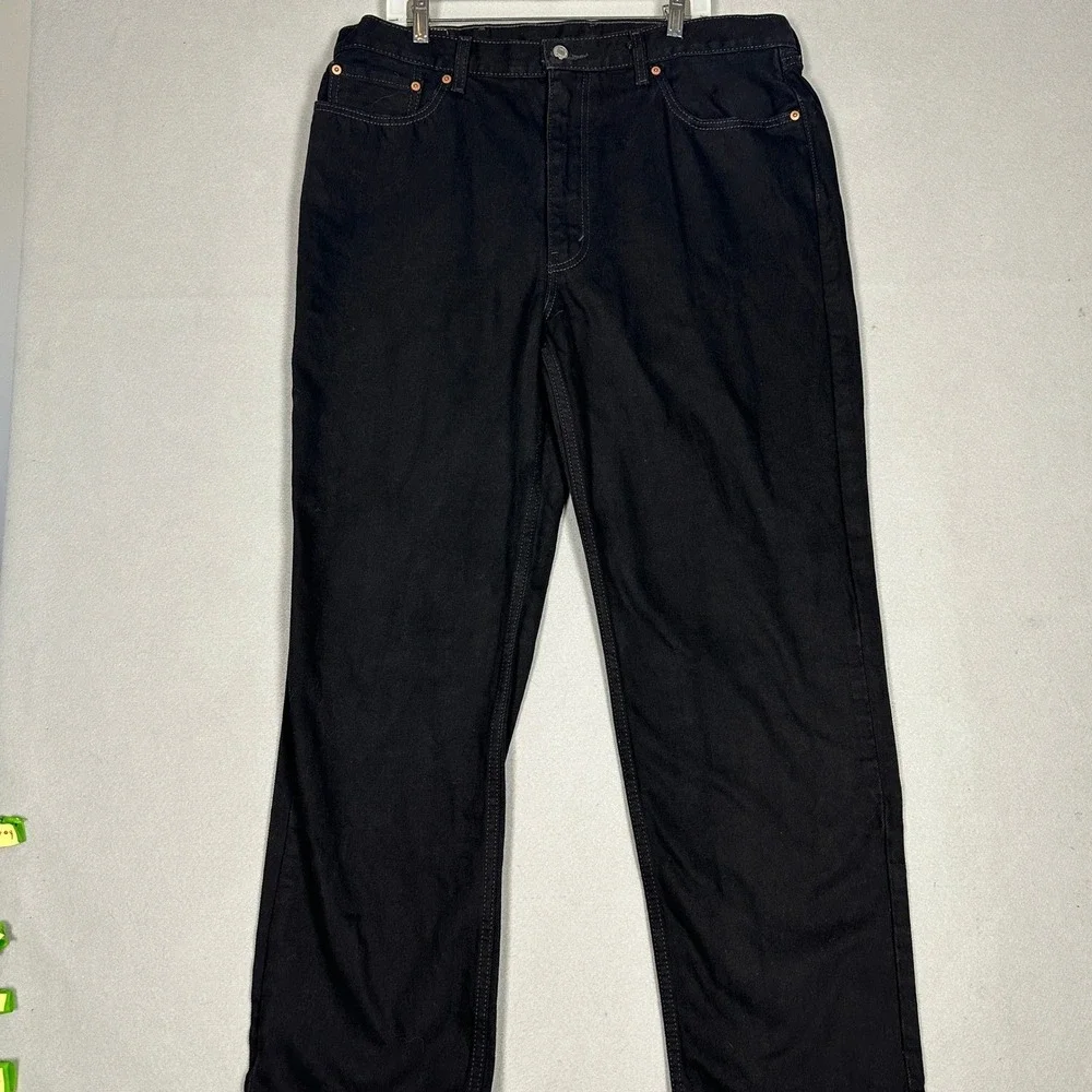 Levis 550 Jeans Mens 40X32 Black Relaxed Fit Tapered Leg Dark Wash Denim Pants